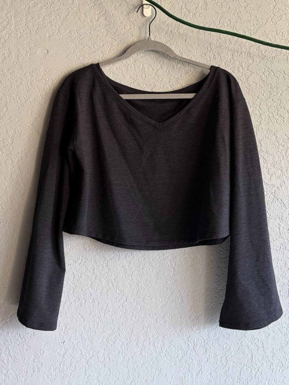 Lululemon Cropped Gray Bell-Sleeve Sweater